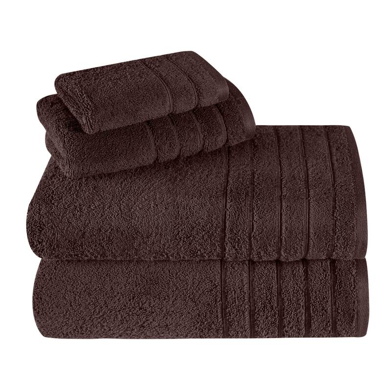 Classic Turkish Towels 4 Piece Cotton Towel Set, Absorbent Hotel & Spa