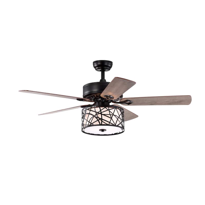 52'' Low Profile Ceiling Fan with Lights(no include bulb),Blade Dark Wood Ceiling fan