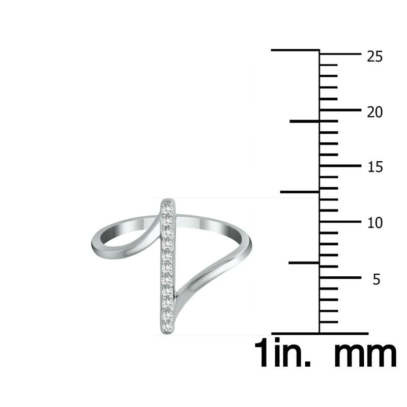 Marquee 1/8 Carat TW Diamond Bar Ring in 14K White Gold