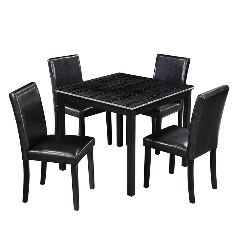 5 Piece Wooden Dining Table Set, Kitchen Table Set,Wooden Dining Table