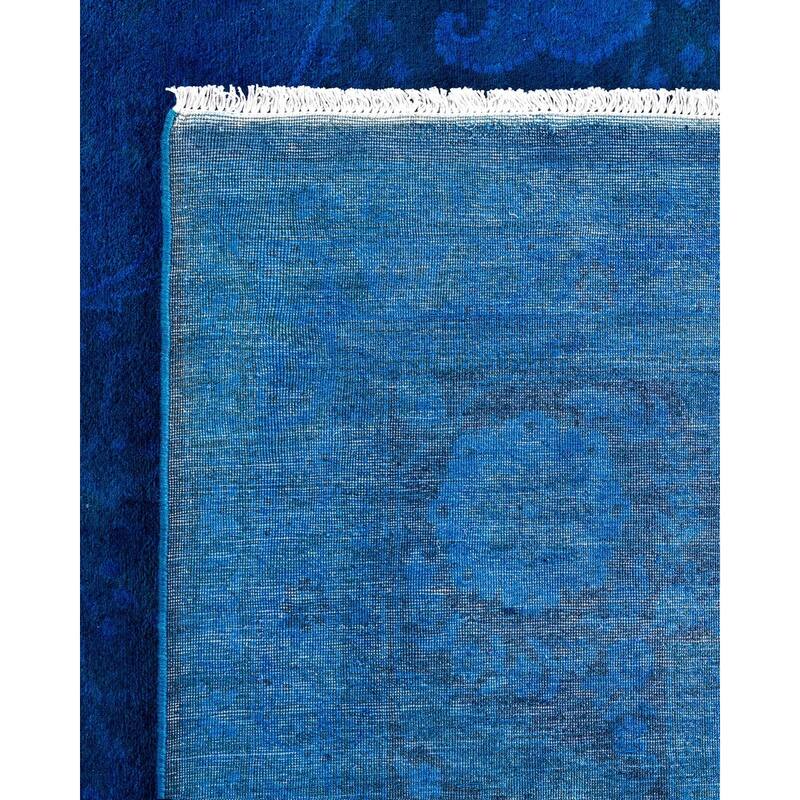 Fine Vibrance One-of-a-Kind Hand-Knotted Area Rug - Blue, 9' 1" x 12' 6" - 9' 1" x 12' 6"