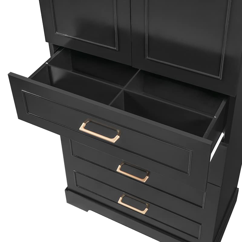 GDFStudio - William Modern 72.2" Tall Freestanding Bathroom Cabinet with 3 Drawers and Adjustable Shelf
