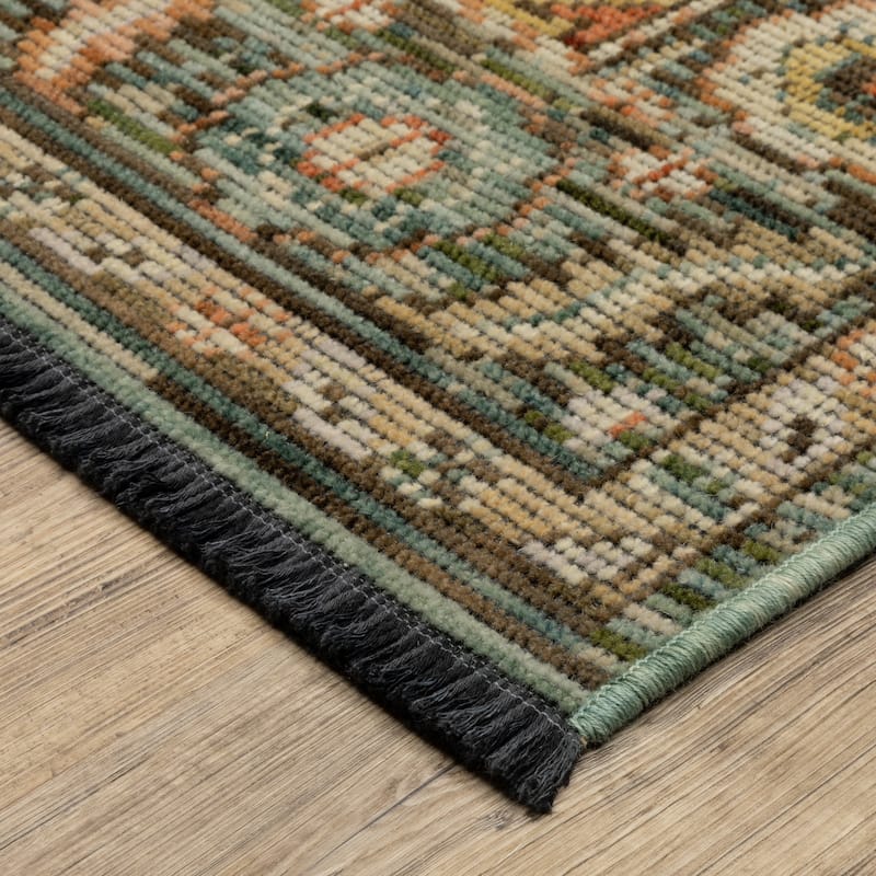Landon Traditional Medallion Wool Blend Area Rug