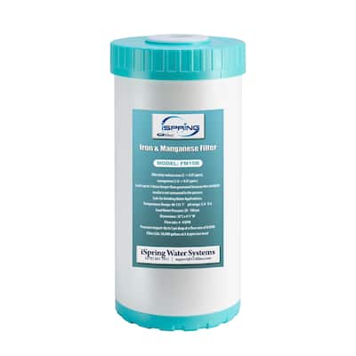 iSpring Iron and Manganese Reducing Water Filter, Replacement Cartridge for WGB21BM, 10"x 4.5"