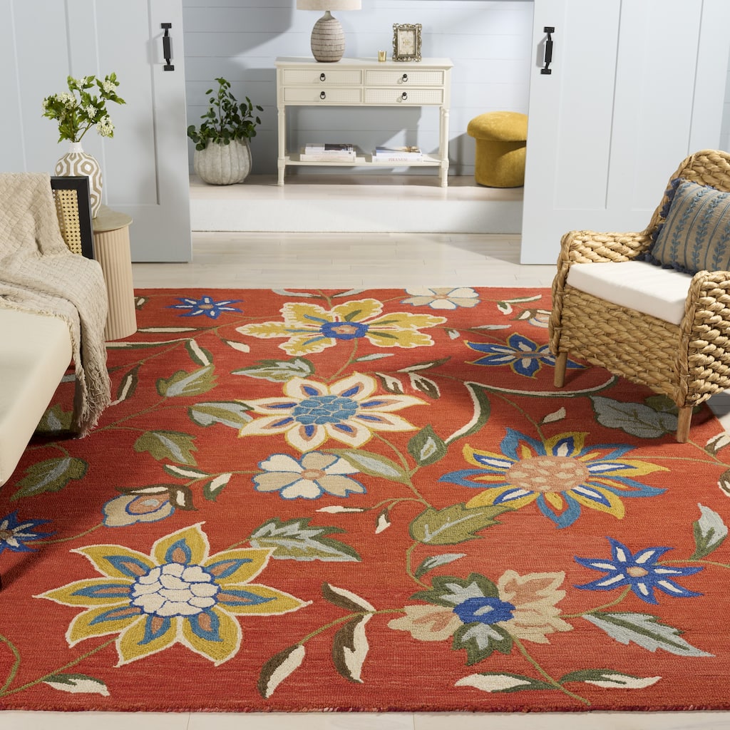 SAFAVIEH Handmade Blossom Shaila Modern Floral Wool Rug