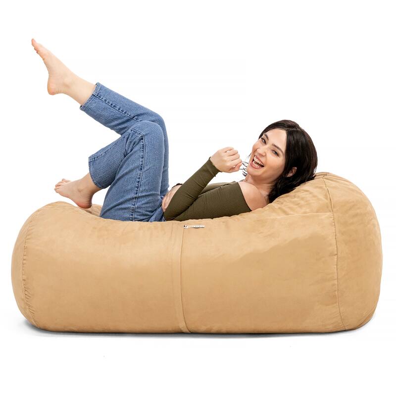Jaxx 4' Lounger Bean Bag Chair - Camel