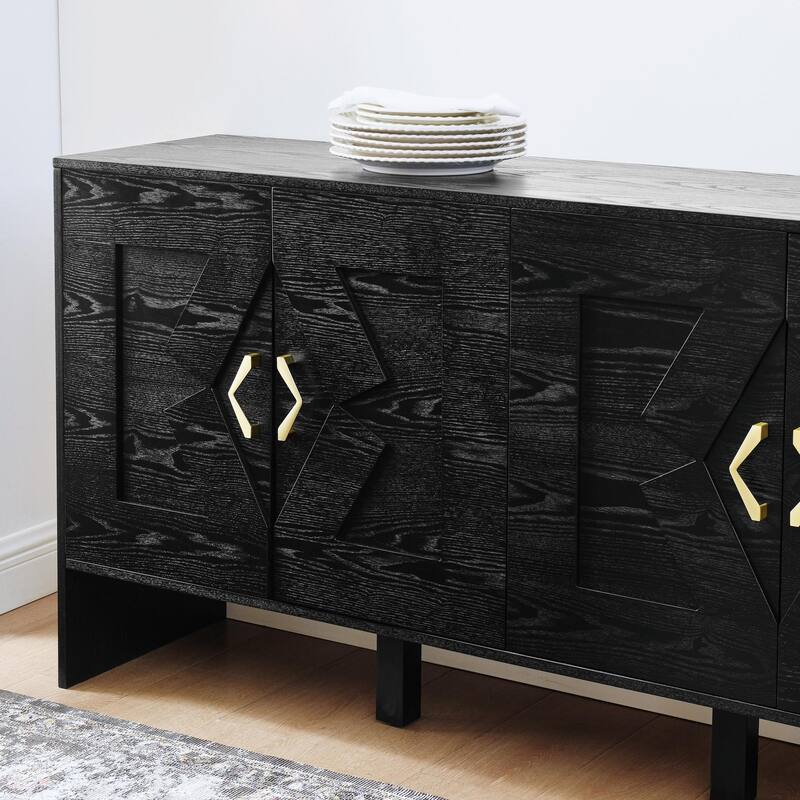 Mid Century Sideboard - 60" TV Stand with Adjustable Shelves