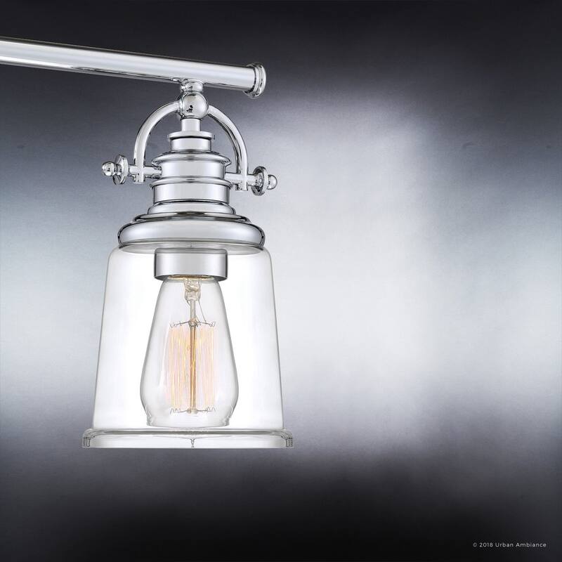 Luxury Industrial Bathroom Vanity Light, 9.5"H x 23"W, with Vintage Style, Polished Chrome Finish by Urban Ambiance