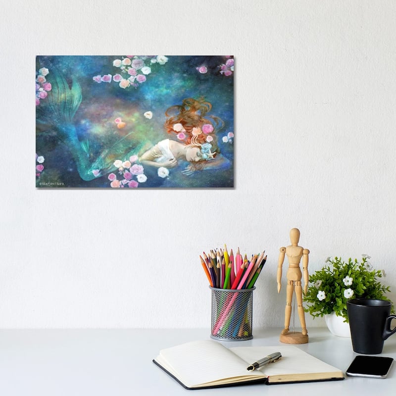 iCanvas "Sleeping Beauty Mermaid" by Bluebird Barn Canvas Print - 8x12x0.75