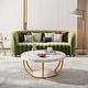 preview thumbnail 3 of 5, 31.7" Round Coffee Table, Modern 2-Tier Center Table Sofa Side Table