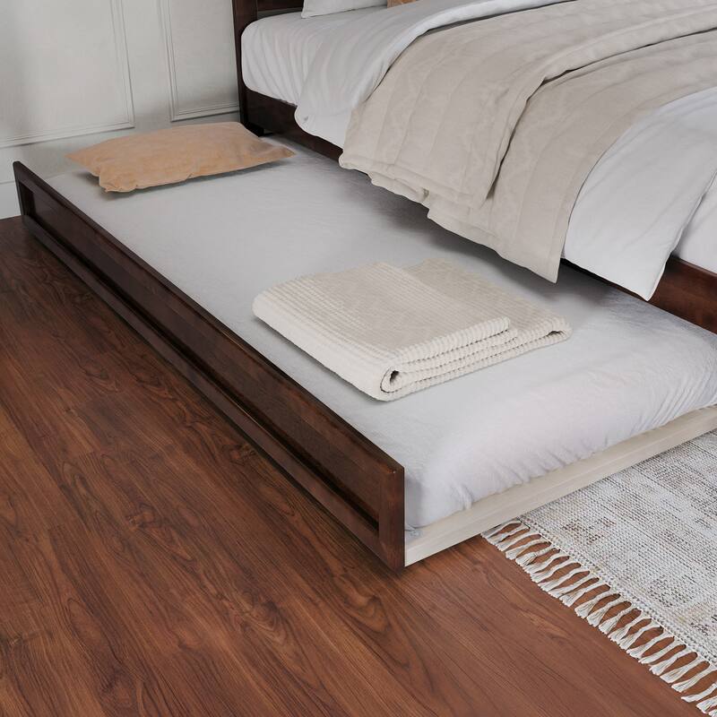 Clayton Platform Bed with Panel Footboard and Twin XL Trundle