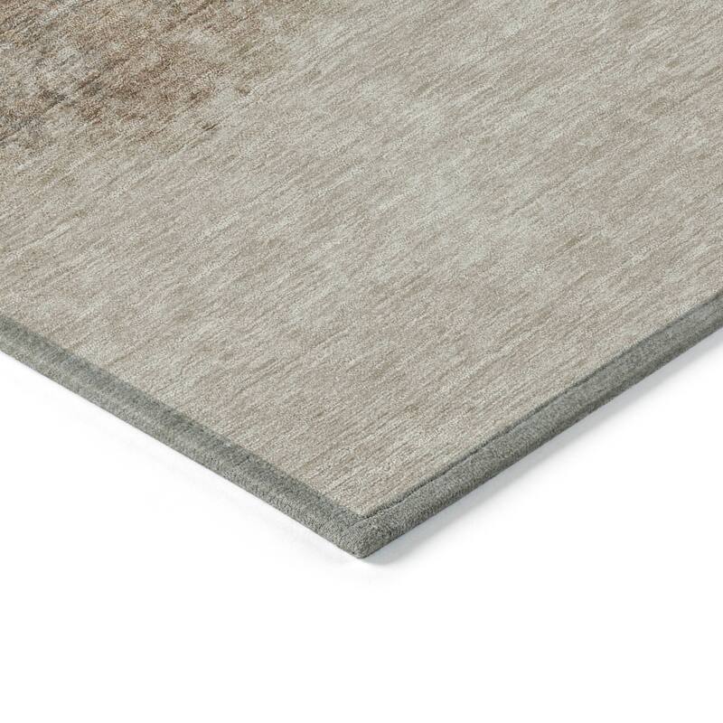 Machine Washable Indoor/Outdoor Border Ombre Chantille Rug