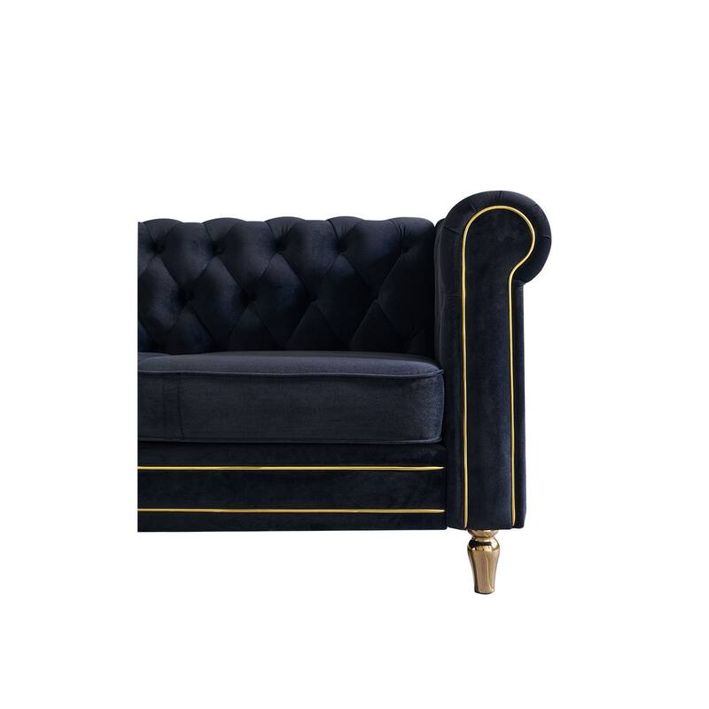 Modern Velvet Sofa 84.65 inch for Living Room