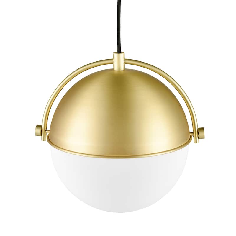 Light Society Sara Pendant Light - Brushed Brass/White