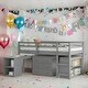 preview thumbnail 19 of 25, Twin Size Loft Bed With Cabinet,Shelves And Rolling Portable Desk Grey