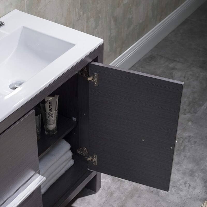 Blossom 48-Inch Double Bathroom Vanity Set with Ceramic Sinks & Mirror