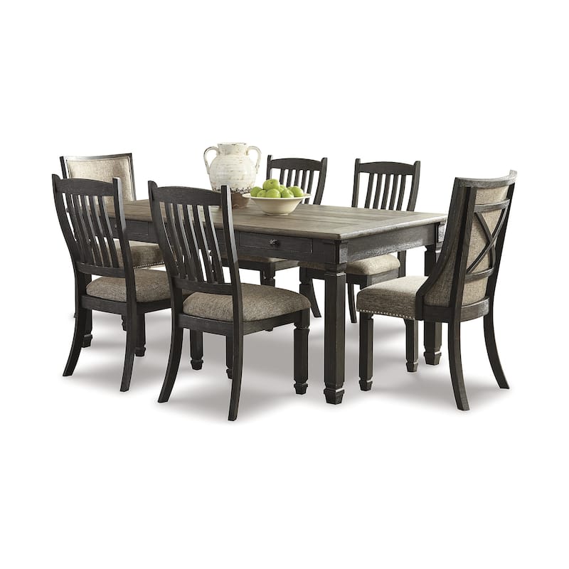 Signature Design by Ashley Tyler Creek Black / Grayish Brown 7-Piece Dining Package