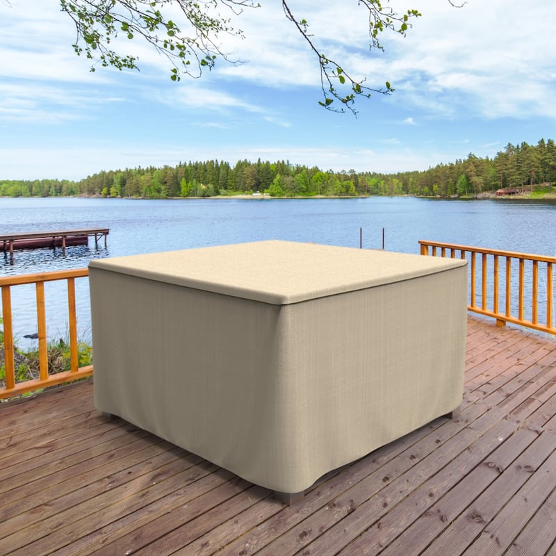 Budge StormBlock™ Mojave Black Ivory Square Patio Table Cover Multiple Sizes