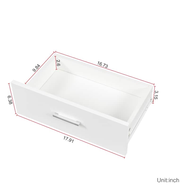 Anmytek Black Modern Storage Organizer with Shelves and Drawers for Livingroom