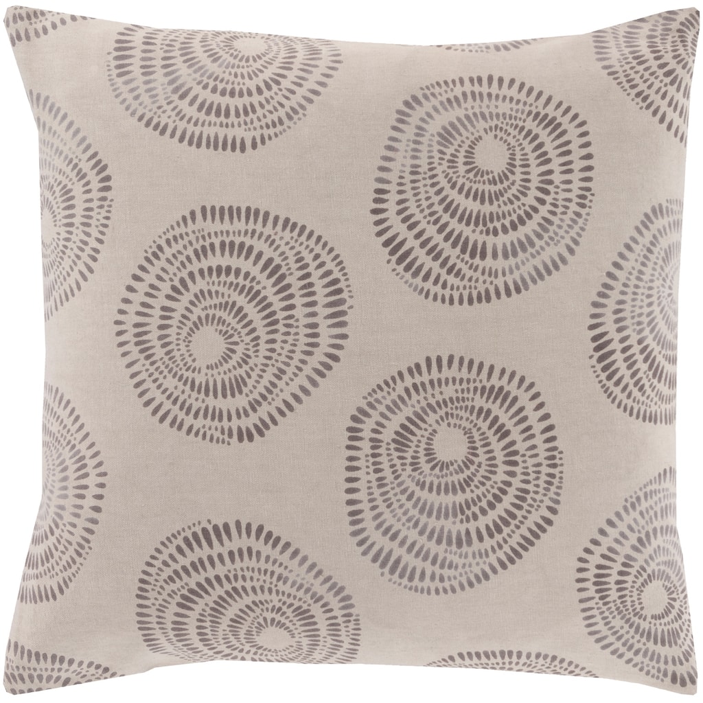 Oleksandra Modern Medallion Gray Feather Down or Poly Filled Throw Pillow 22-inch