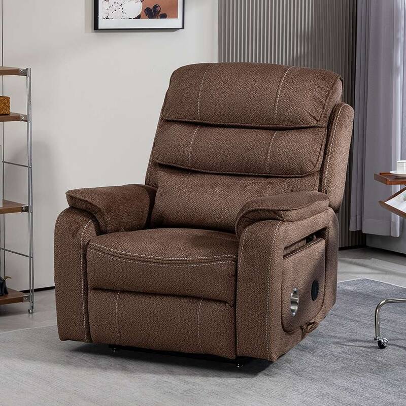 Dual Motor Oversized 180° Lay Flat Chenille Power Lift Recliner Chair with Retractable Tray, Wireless Charge