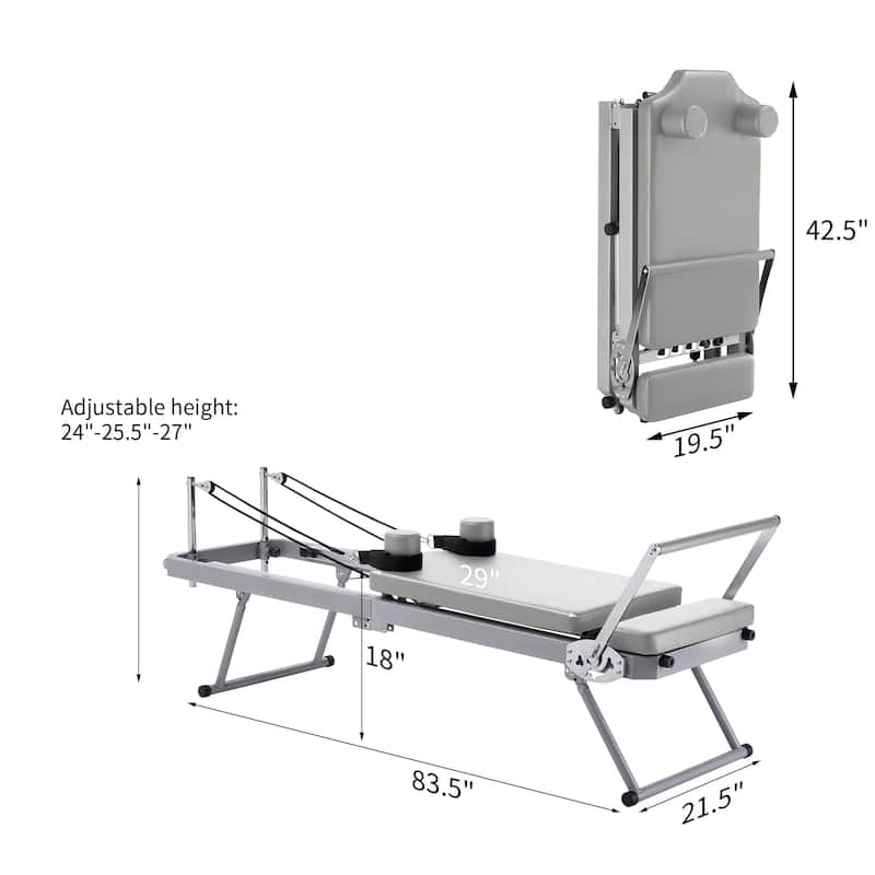 ZENOVA Pilates Reformer，Foldable Pilates Reformer Machine for Home and Gym Use