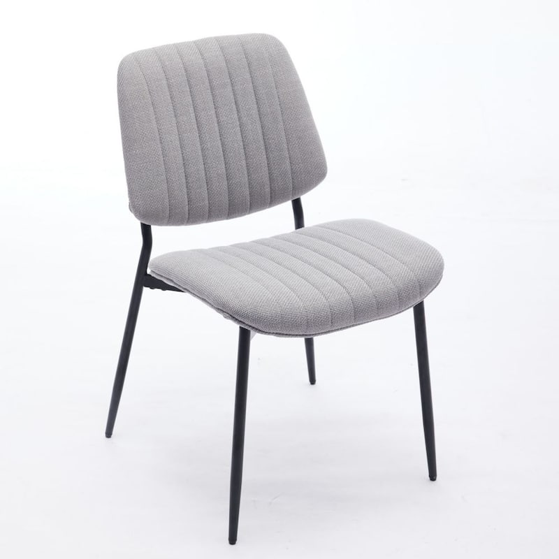 Set of 2 Modern Linen Dining Chairs