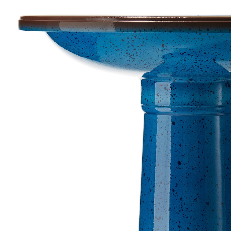 Glitzhome 21.5"H Faux Ceramic Tall Free Standing Outdoor Garden Pedestal Birdbath