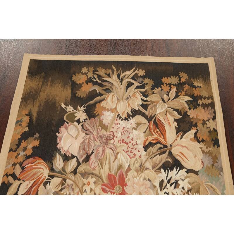 Flat-weave Pictorial Tapestries French Oriental Area Rug Wool Carpet - 3'0" x 5'2"