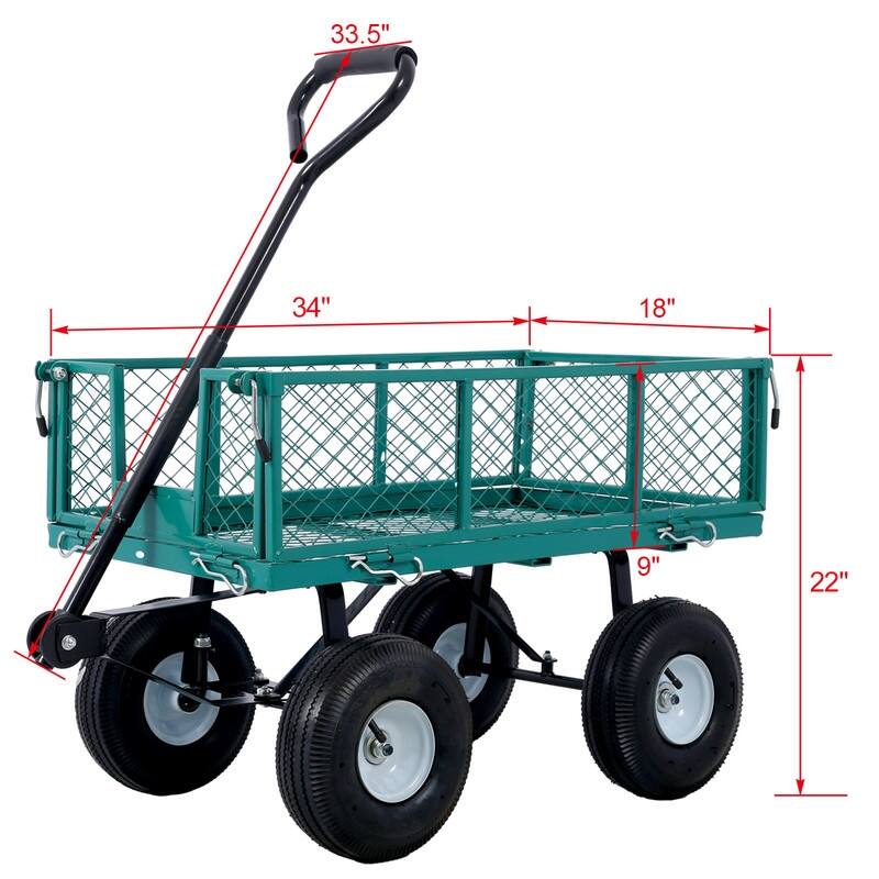 Steel Garden Cart, Steel Mesh Removable Sides
