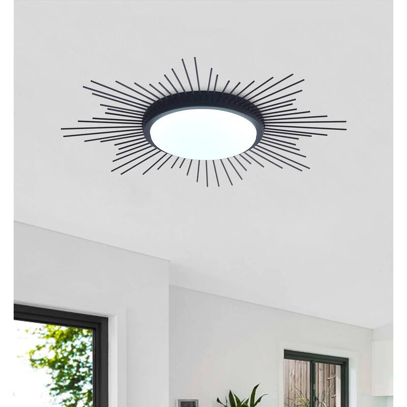 Modern Geometric Circle 1-Light LED Flush Mount Lamp Fixture