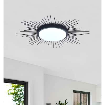 Modern Geometric Circle 1-Light LED Flush Mount Lamp Fixture
