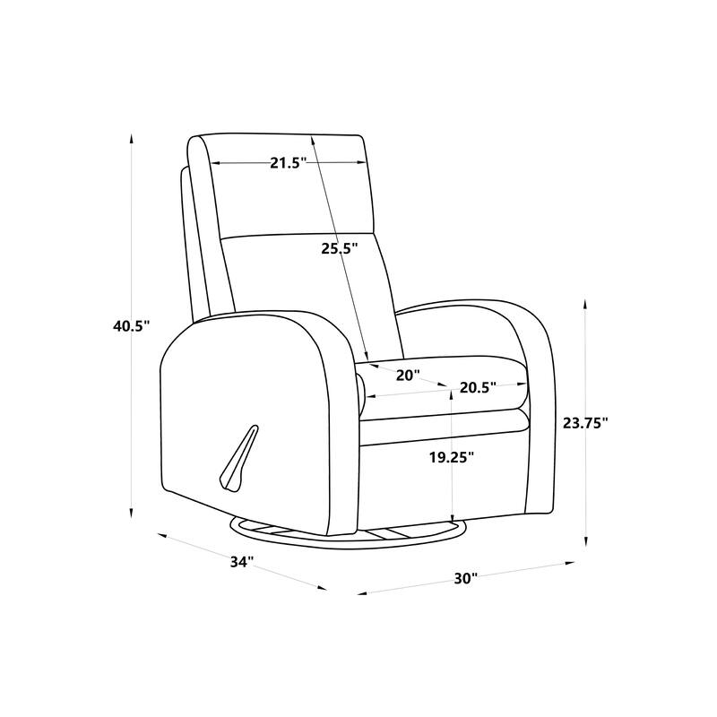 Handle Manual Glider 360° Swivel Recliner Home Swivel Reclining Chair