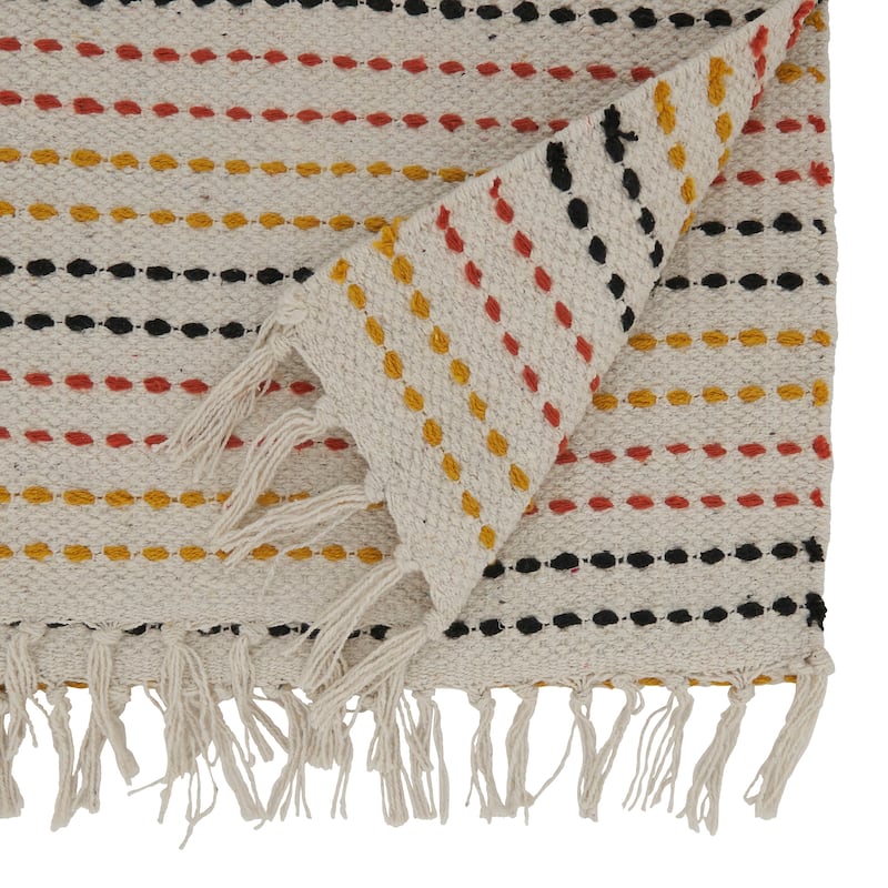 Table Runner With Woven Stripe Design - 16"x72"