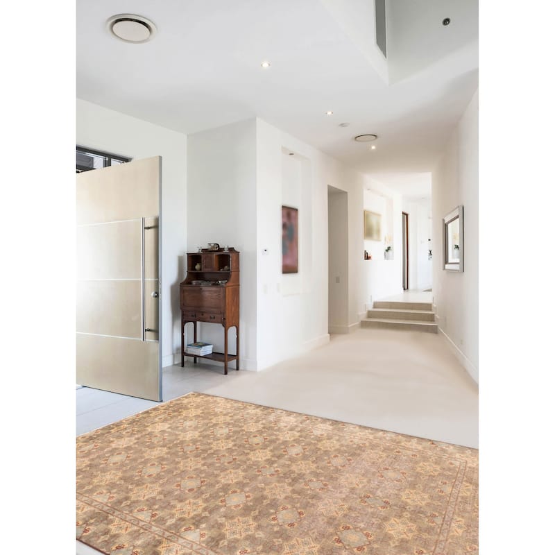 ECARPETGALLERY Hand-knotted Antalya Vintage Olive Wool Rug - 6'2 x 8'10