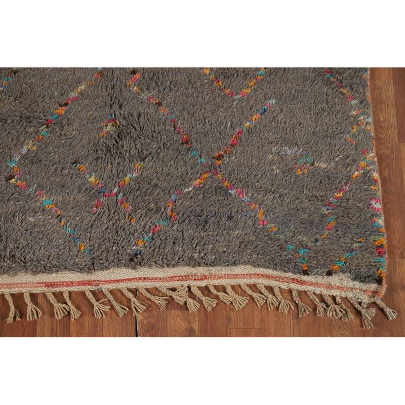 Trellis Plush Moroccan Oriental Area Rug Handmade Wool Carpet - 5'1" x 7'11"