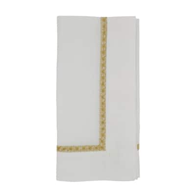 Napkins With Embroidered Border Design (Set of 4)