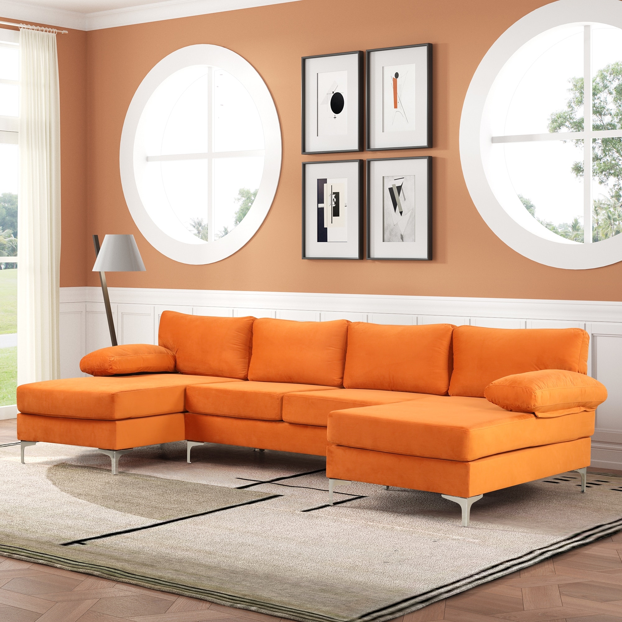 Mid century best sale u shaped sectional