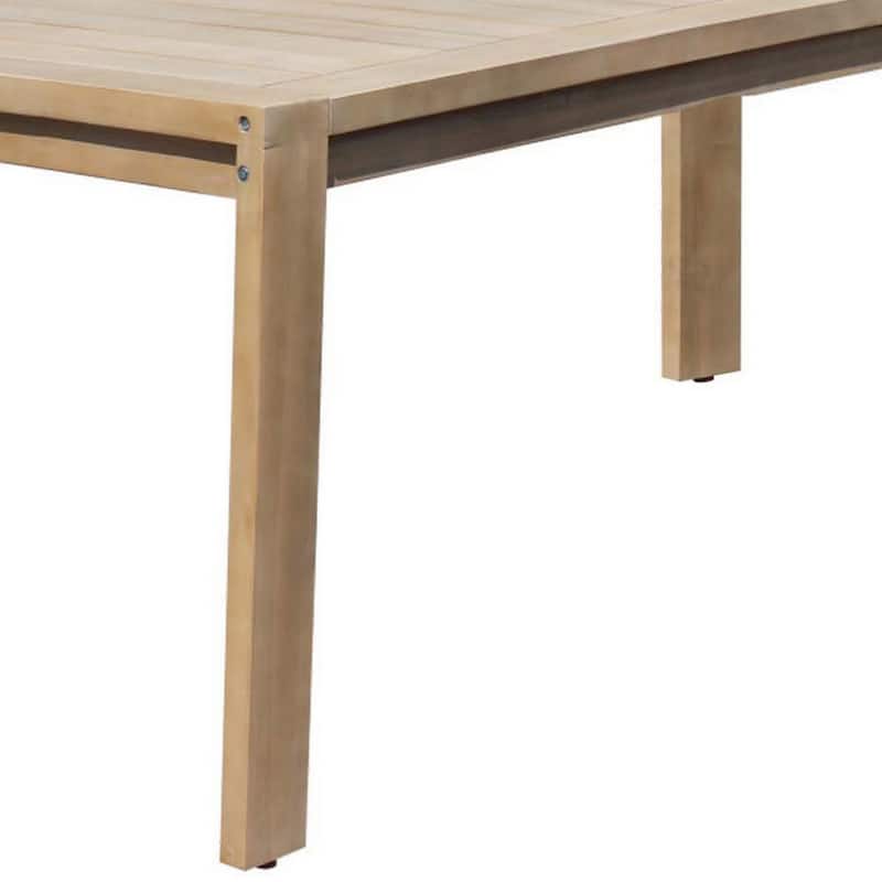 Neji 87 Inch Dining Table, Natural Brown Eucalyptus Wood Frame, Plank Top