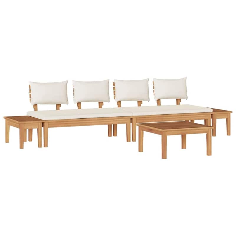 vidaXL Garden Bench Set with Cushion 3/4/5 pcs - 23.6" x 23.6" x 11.8