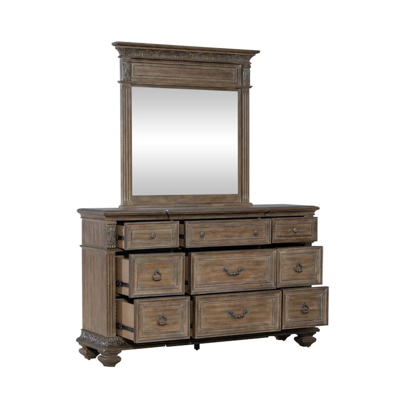 Liberty Furniture Carlisle Court Poster Bed, Dresser & Mirror, Chest, Night Stand - King, Queen