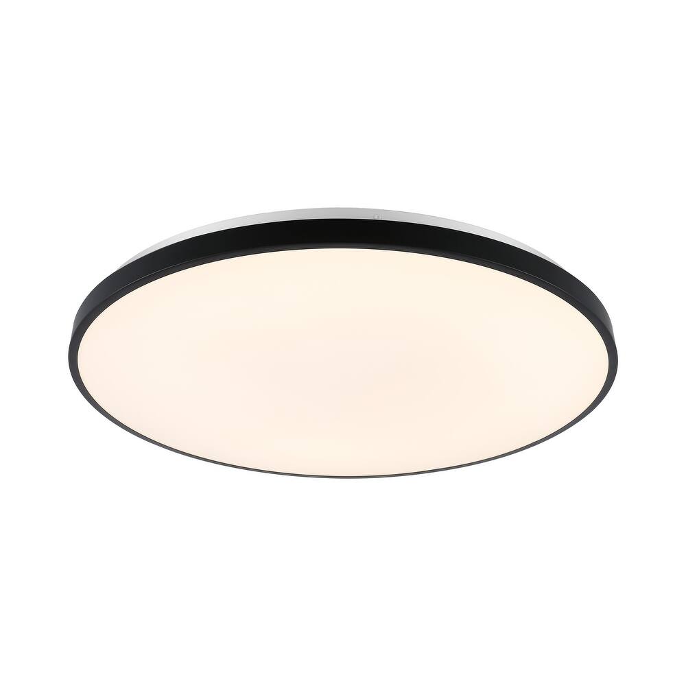 JONATHAN Y Marelle 21.25" 1-Light Modern Minimalist Iron Circle Integrated LED Flush Mount