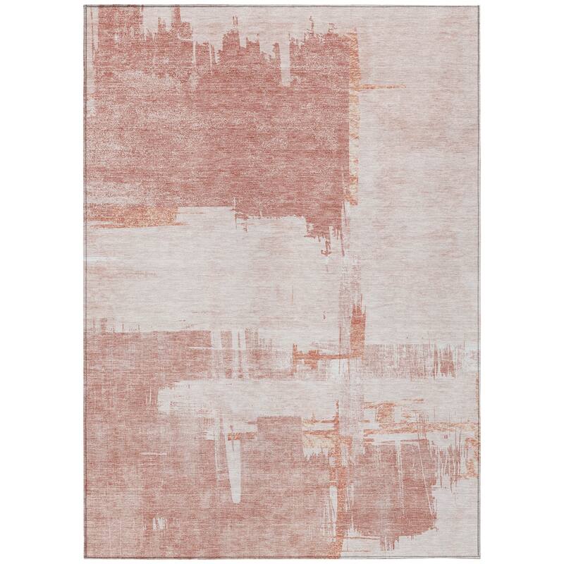Machine Washable Indoor/ Outdoor Chantille Abstract Modern Rug