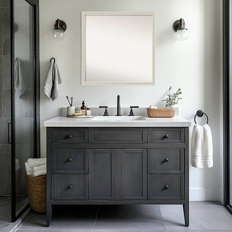 Bethany Non-Beveled Wood Framed Bathroom Vanity Wall Mirror