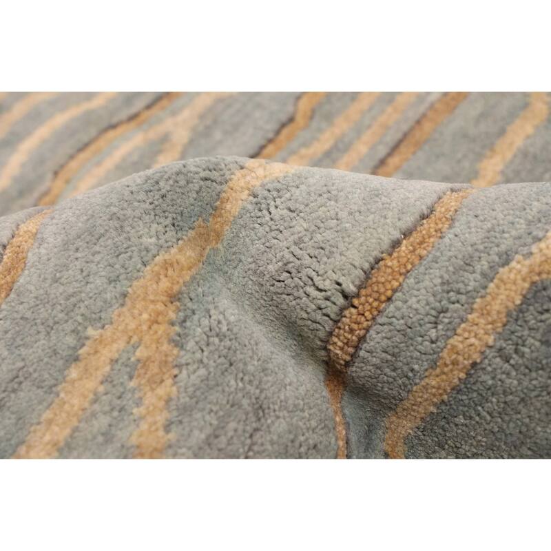 ECARPETGALLERY Hand-knotted Peshawar Ziegler Light Blue Wool Rug - 5'0 x 6'11