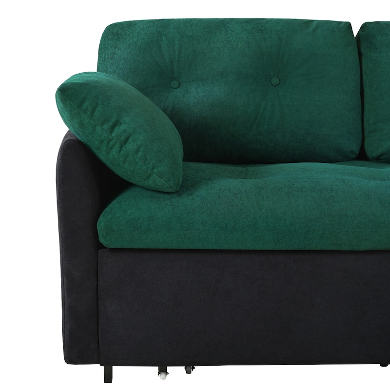 3-in-1 Convertible Sleeper Couch, chenille Loveseat Sofa