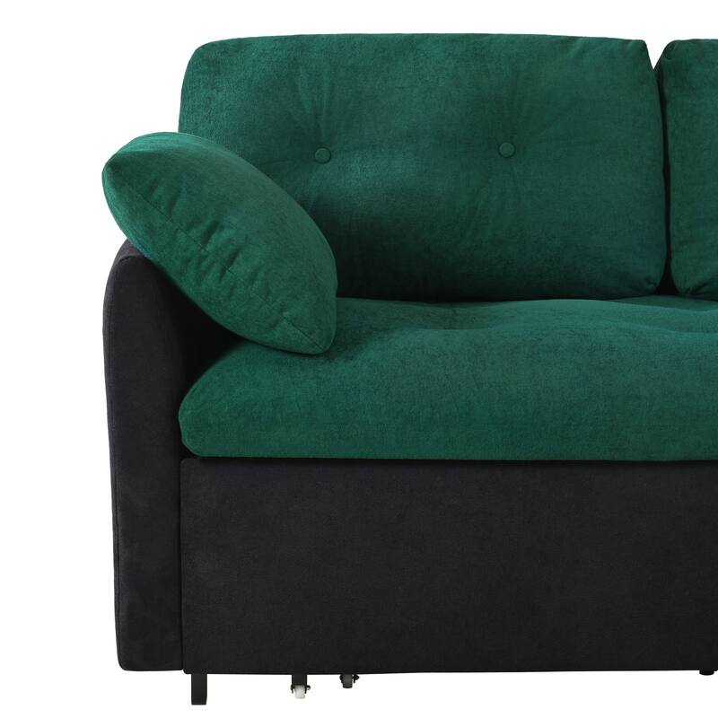 74.01" Chenille 3-in-1 Convertible Sleeper Sofa Bed with Storage
