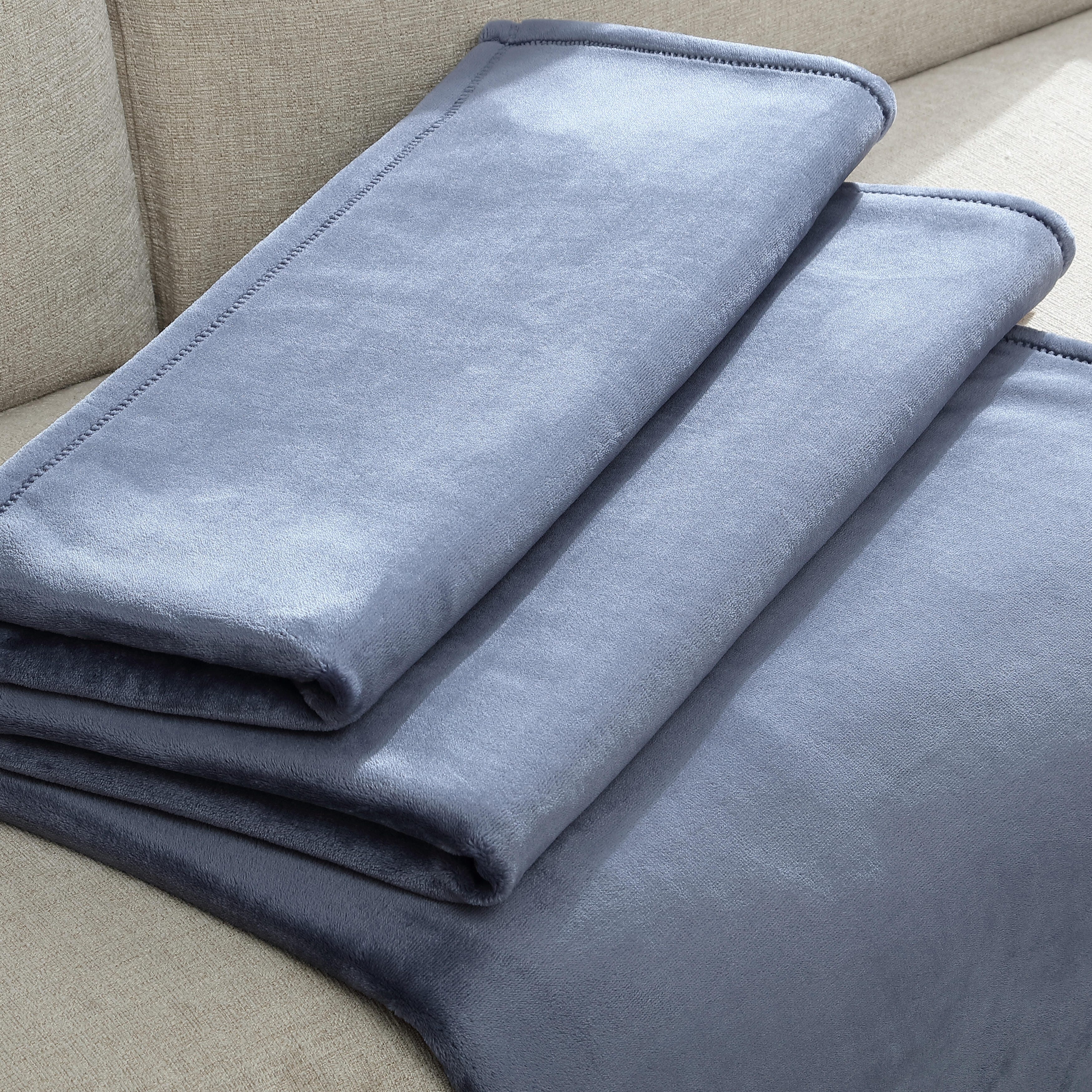 Calvin klein plush king size blanket ivory cheap