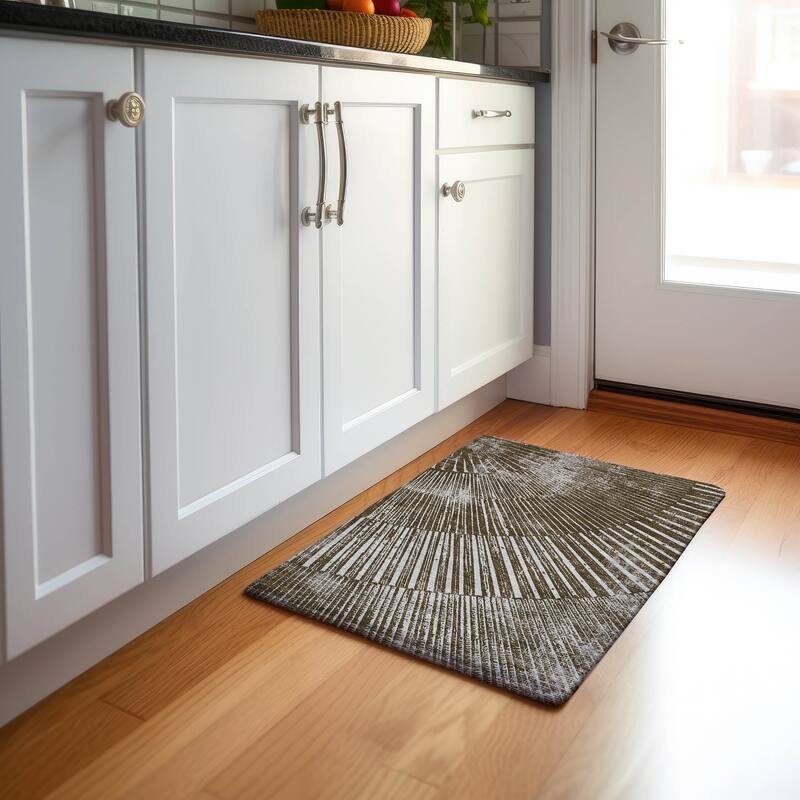 Premium Washable Super Soft Modern Starburst Mayfield Rug - Chocolate - 1' 8" x 2' 6" - Rectangle