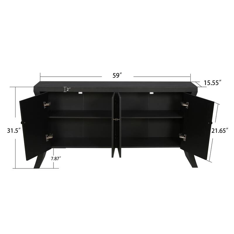 Sideboard Buffet Cabinet with Storage, 59'' Large Modern Sideboards, Wooden Accent Credenza Storage Cabinet